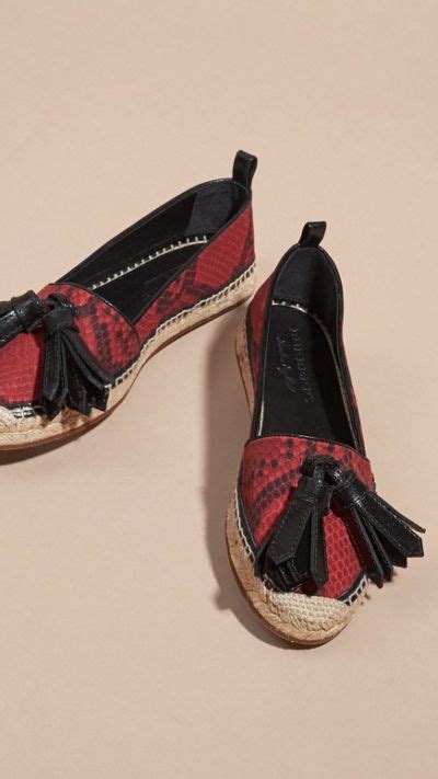 burberry mineral blue hodgeson tasselled python snake print espadri|Burberry Espadrille shoes and sandals for Women .